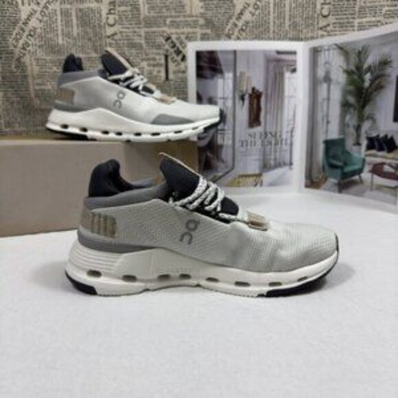 ON Running Cloud Cloudnova Women's White Sand Running Sneaker - Picture 4 of 6